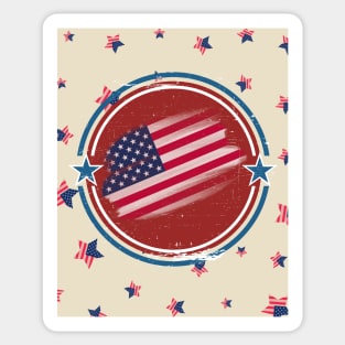 Stars and Stripes All Over - Vintage American Flag Sticker